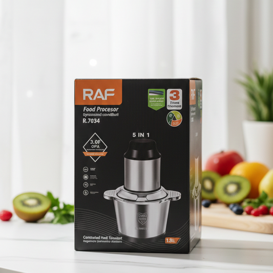 RAF Electric Meat Chopper 800W 2L Stainless Steel Bowl Food Processor For Meat And Vegetables
