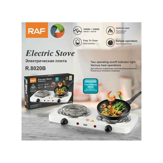 Premium Brand RAF New Arrival countertop Coil Hotplate Stove Cooktop Double Flat Burners Electric Hot Plate Double Electric Stove