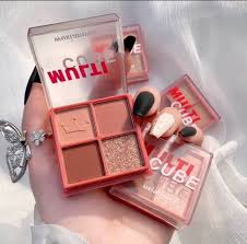 Multi purpose cube mini Eyeshadow Highlighter contour blush Palette 5 in 1 Color