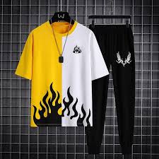 New trendy fired printed black & white premium quality tracksuit for men and boys