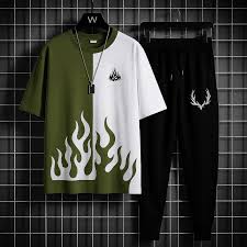 New trendy fired printed black & white premium quality tracksuit for men and boys
